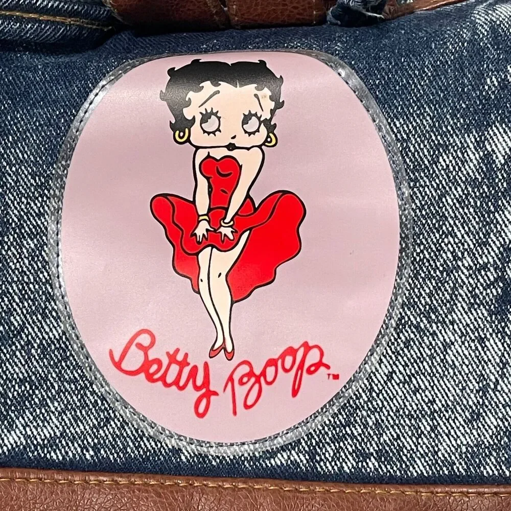 Vintage Betty Boop Backpack Womens Small Blue Denim Blinking Light Up and Sound